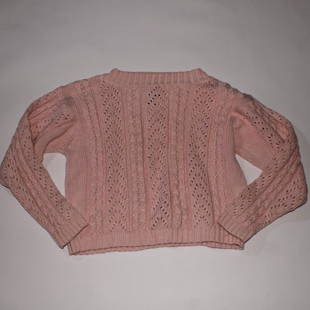 Vintage Authentico Forenza Soft Pink Knit Sweater Chuncky Retro Size L